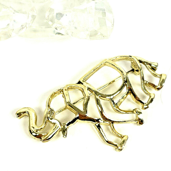 Elephant Brooch Pin Silver Tone Waldman - Picture 2 of 6